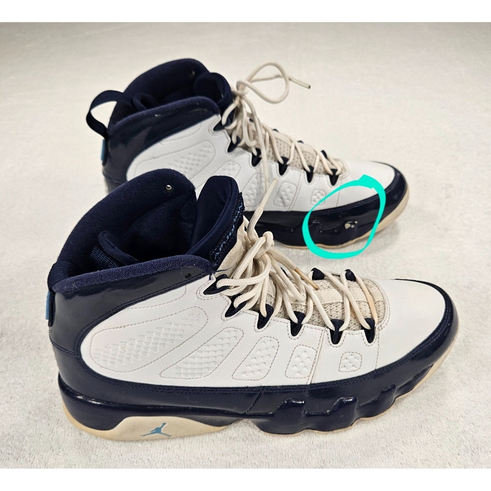 Air Jordan 9 Retro "Pearl Blue" White/Navy Men's Sneakers – Size 11 - Picture 10 of 13